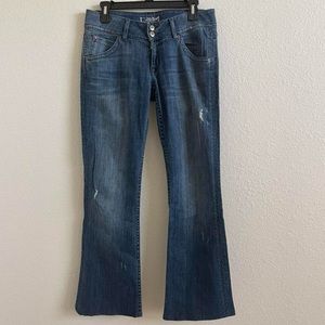 distressed low-waisted hudson jeans